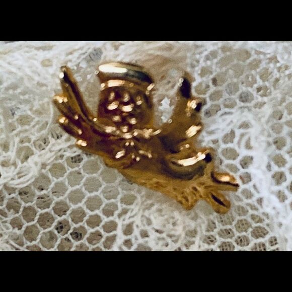 Set of 3 Angel pin backs-red-crystal -Goldtone - Picture 5 of 8